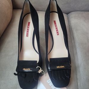 Prada Tassle Block Heel